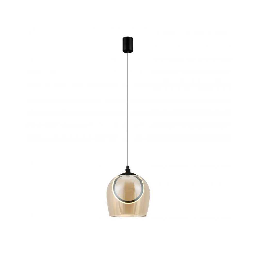 Suspension ZAMBELIS D200 6W DESIGN Champagne et Noir 23079