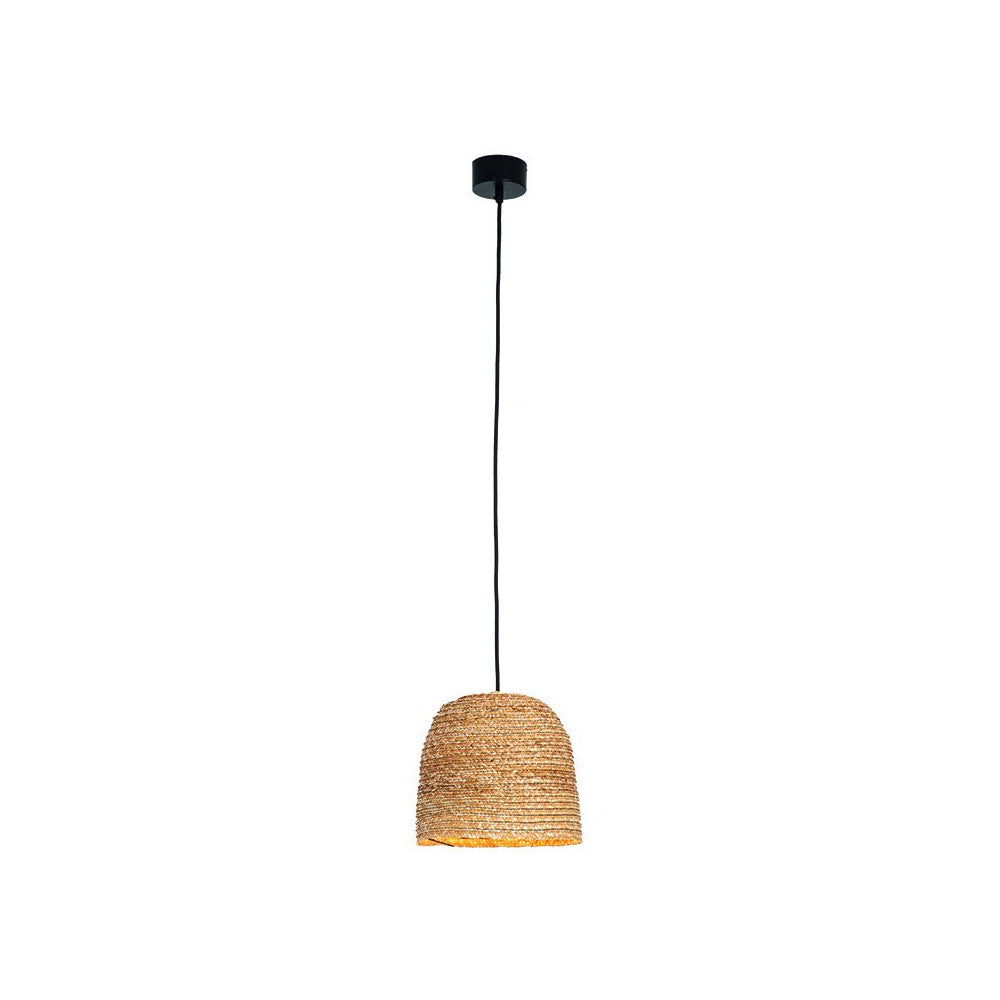 Suspension ZAMBELIS D220 H200 E27 DESIGN Noir Sable et Ble Sans Source 22166