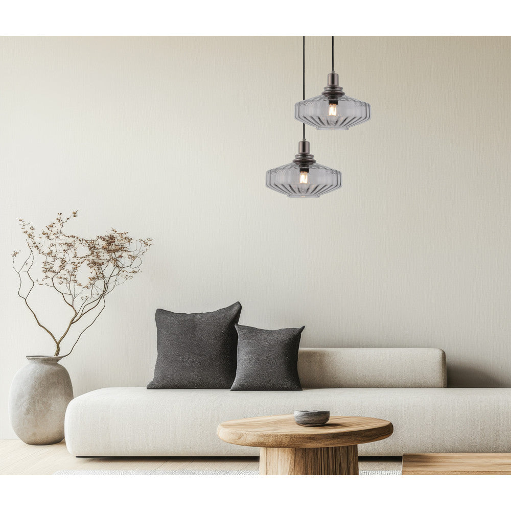Suspension ZAMBELIS D280 E27 DESIGN Gris fonce Sans Source 23012