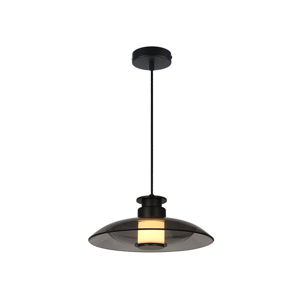 Suspension ZAMBELIS D300 10W Dimmable DESIGN Noir Sable et Verre Fume 25142