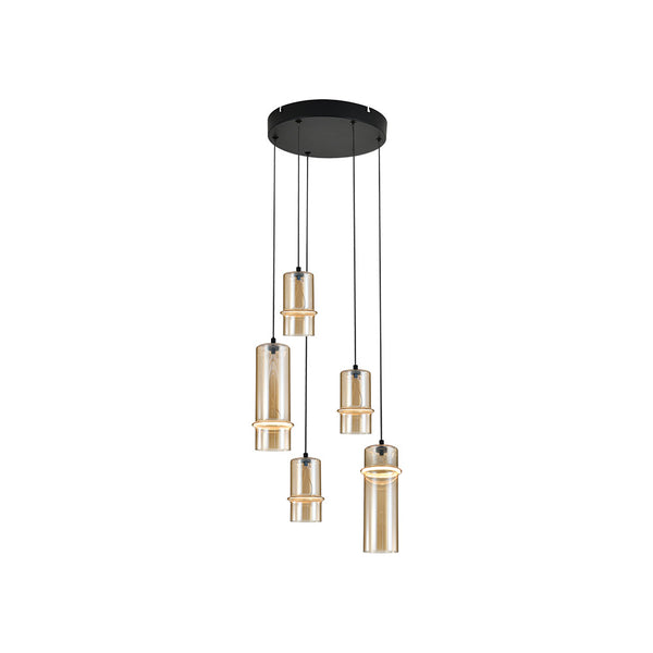 Suspension ZAMBELIS D300 20W Dimmable DESIGN Champagne et Noir Sable 2534