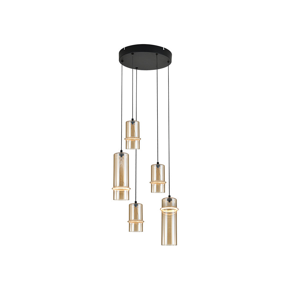 Suspension ZAMBELIS D300 20W Dimmable DESIGN Champagne et Noir Sable 2534