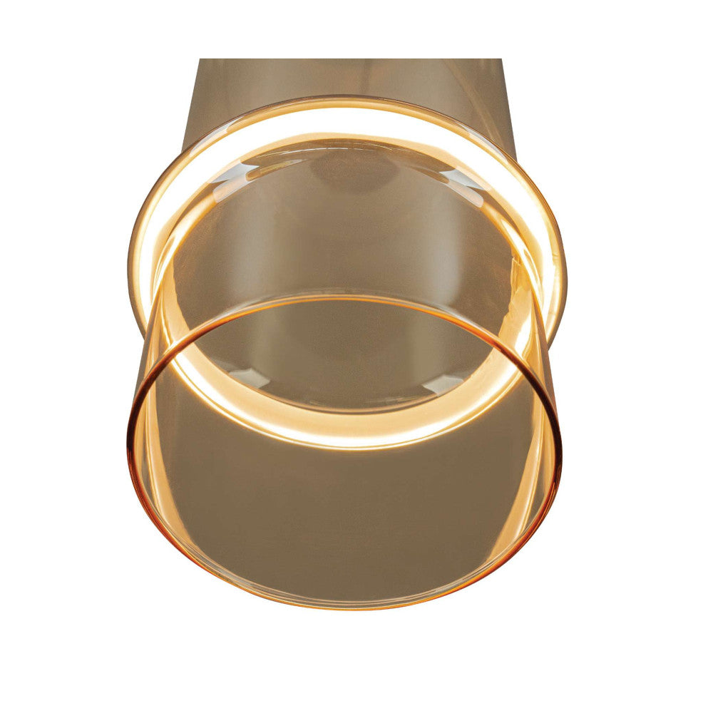 Suspension ZAMBELIS D300 20W Dimmable DESIGN Champagne et Noir Sable 2534