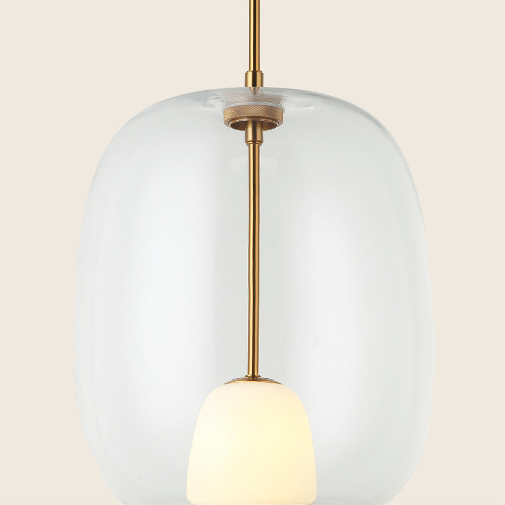 Suspension ZAMBELIS D300 G9 DESIGN Verre et Dore Mat Sans Source 22057