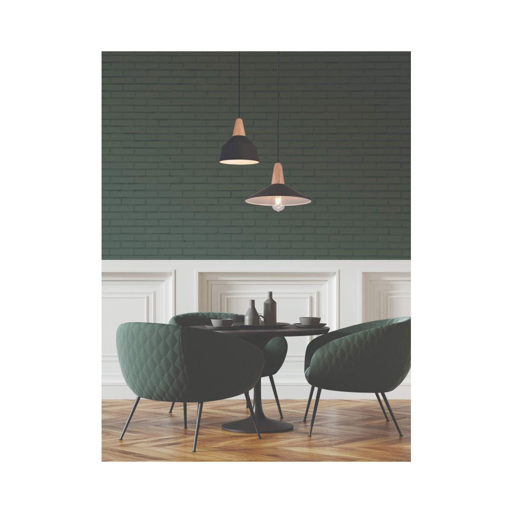 Suspension ZAMBELIS D330 E27 DESIGN Noir Mat Sans Source 180085