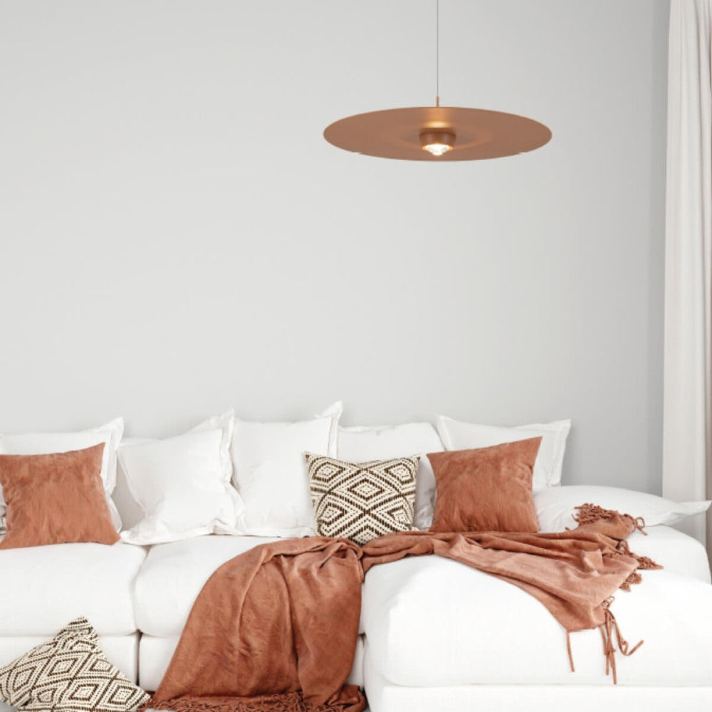Suspension ZAMBELIS D350 21W Dimmable DESIGN Rouge Brique Sable 2586