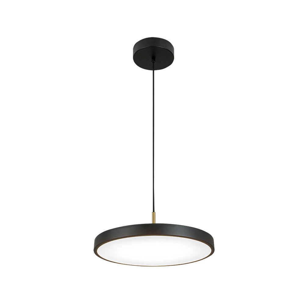 Suspension ZAMBELIS D400 17W Dimmable DESIGN Noir Mat et Laiton Brosse 25145