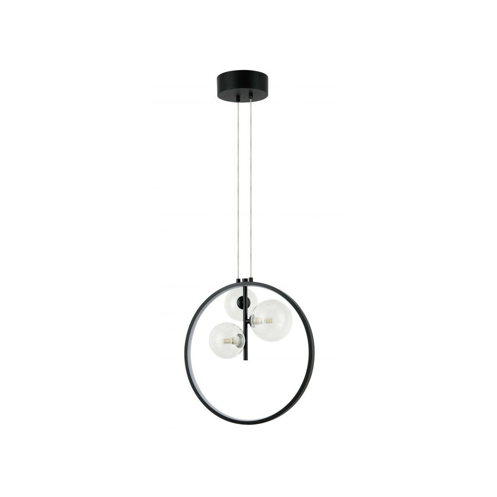 Suspension ZAMBELIS D400 20W+3xG9 DESIGN Noir Sable Sans Source 22064