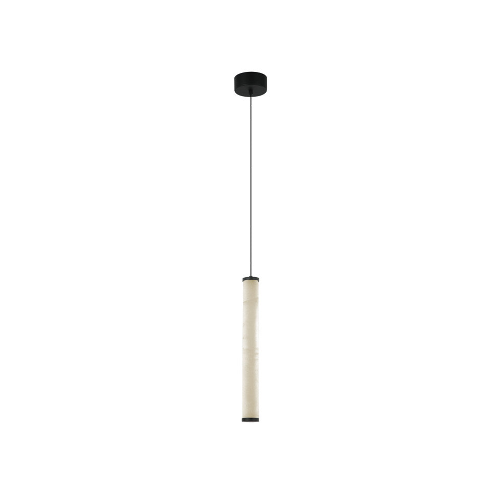 Suspension ZAMBELIS D45 15W Dimmable DESIGN Albatre Blanc et Noir Sable 2540
