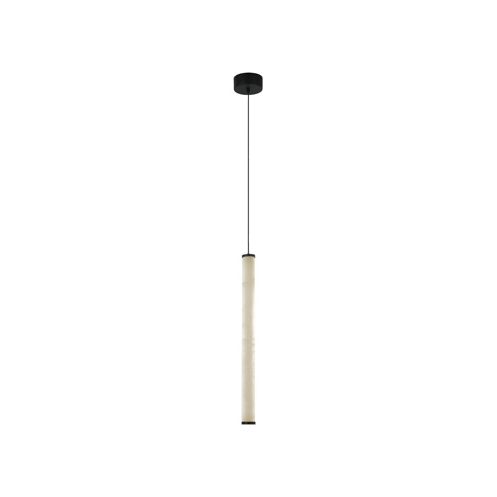 Suspension ZAMBELIS D45 20W Dimmable DESIGN Albatre Blanc et Noir Sable 2541