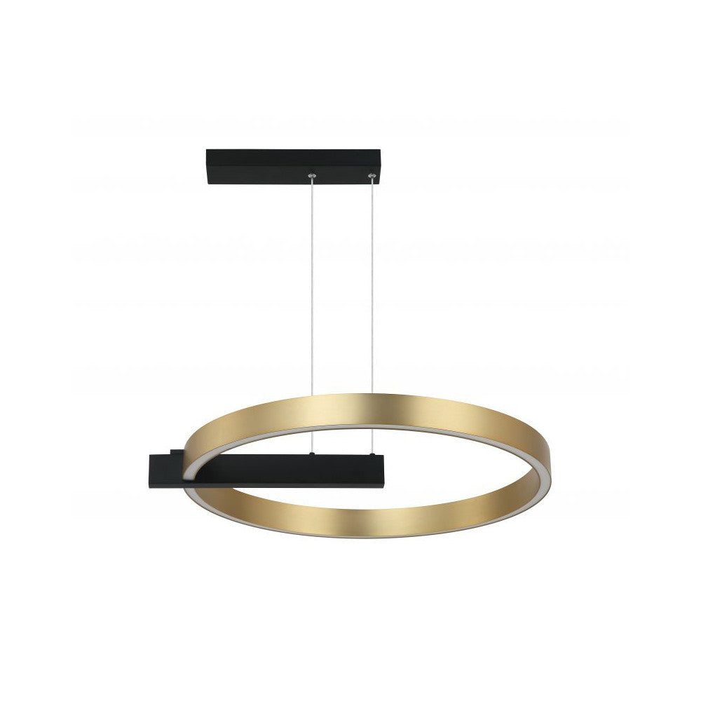 Suspension ZAMBELIS D600 41W Dimmable DESIGN Noir Sable et Dore Mat 22011