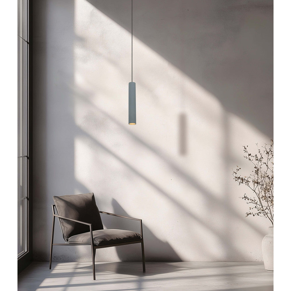 Suspension ZAMBELIS D70 GU10 DESIGN Beton et Noir Mat Sans Source 180024