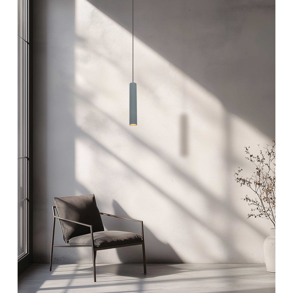 Suspension ZAMBELIS D70 GU10 DESIGN Beton et Noir Mat Sans Source 180024