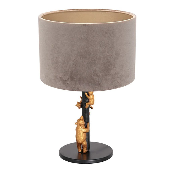 Black and Silver Velvet Animal Table Lamp