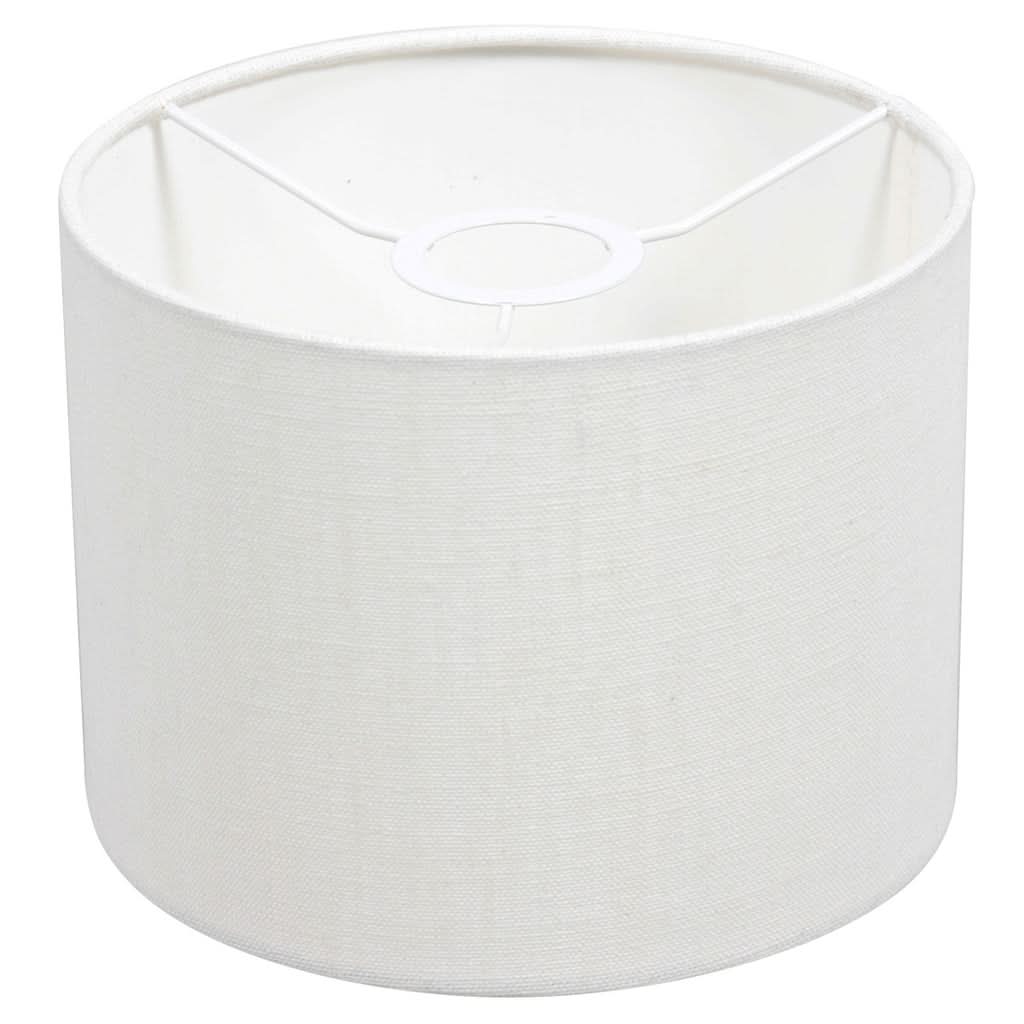 Lampe de table Poteau 8161ZW Noir + Abat-jour en lin blanc | Designix - - https://designix.fr