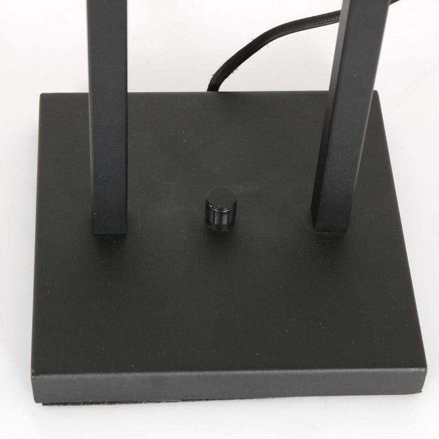 Lampe de table Poteau 8212ZW Noir + Abat-jour Velours Vert | Designix - - https://designix.fr