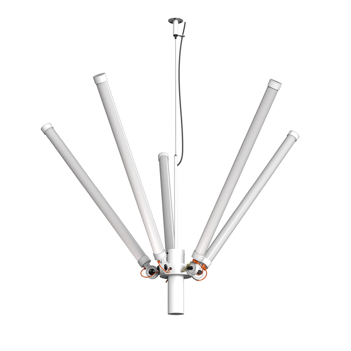 Lustre LED Mr. Tubes 5 tubes Blanc pur 2700 K
