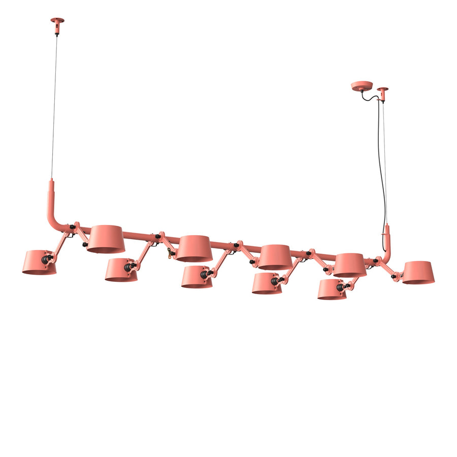 Suspension multiple Bolt 10 lumières Rose aurore