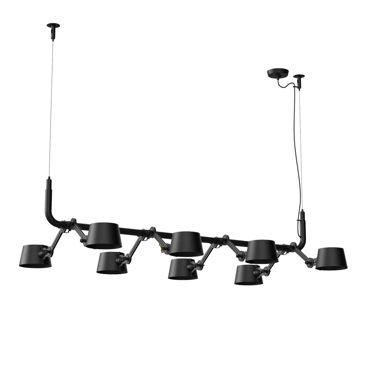 Suspension multiple Bolt 8 lumières Noir fumé