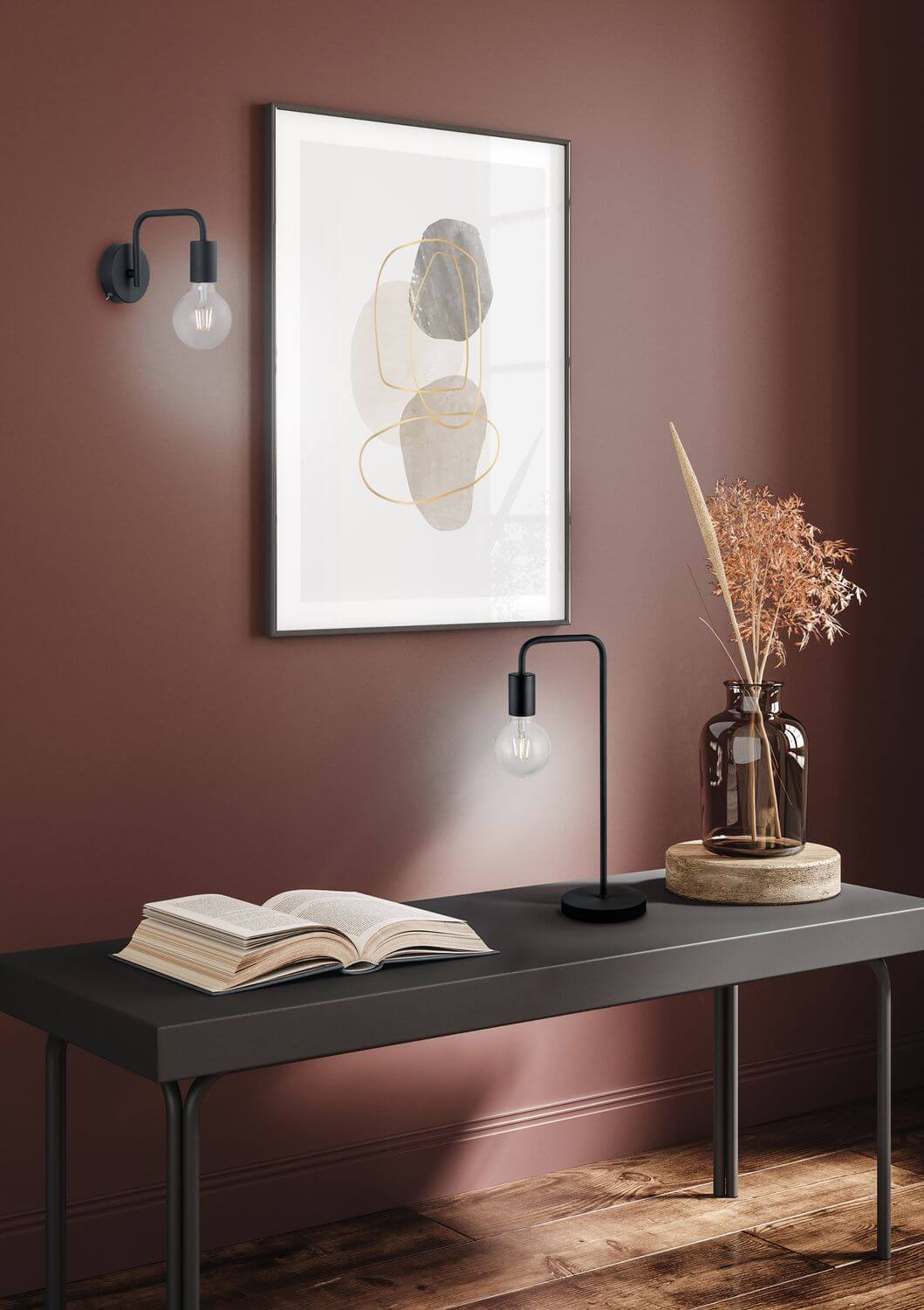 Applique murale Diallo noire mat