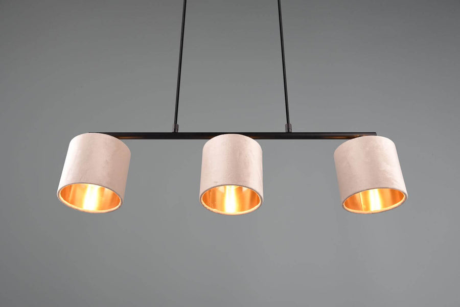 Suspension Julieta 3 lumières beige, tissu