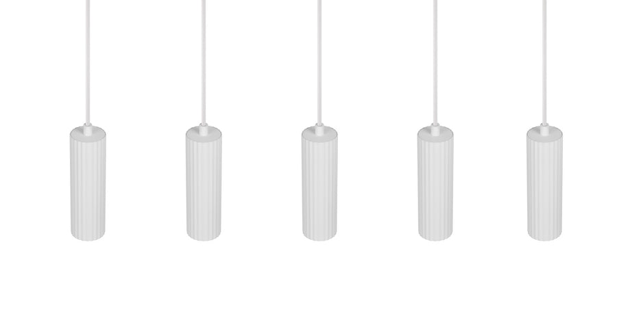 Suspension Soka 5 lumières blanche mat