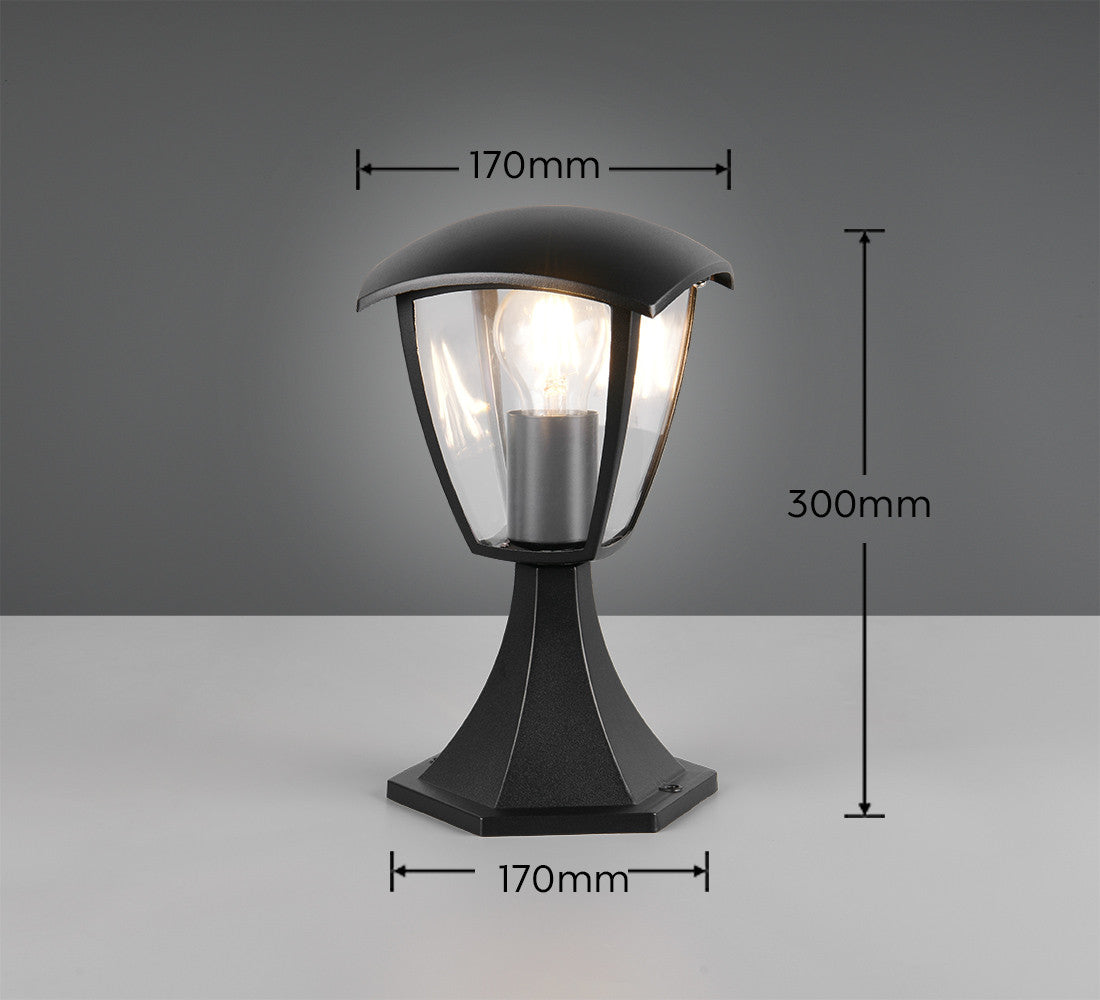 Schéma coté du luminaire indiquant 170 mm de large et 300 mm de haut
