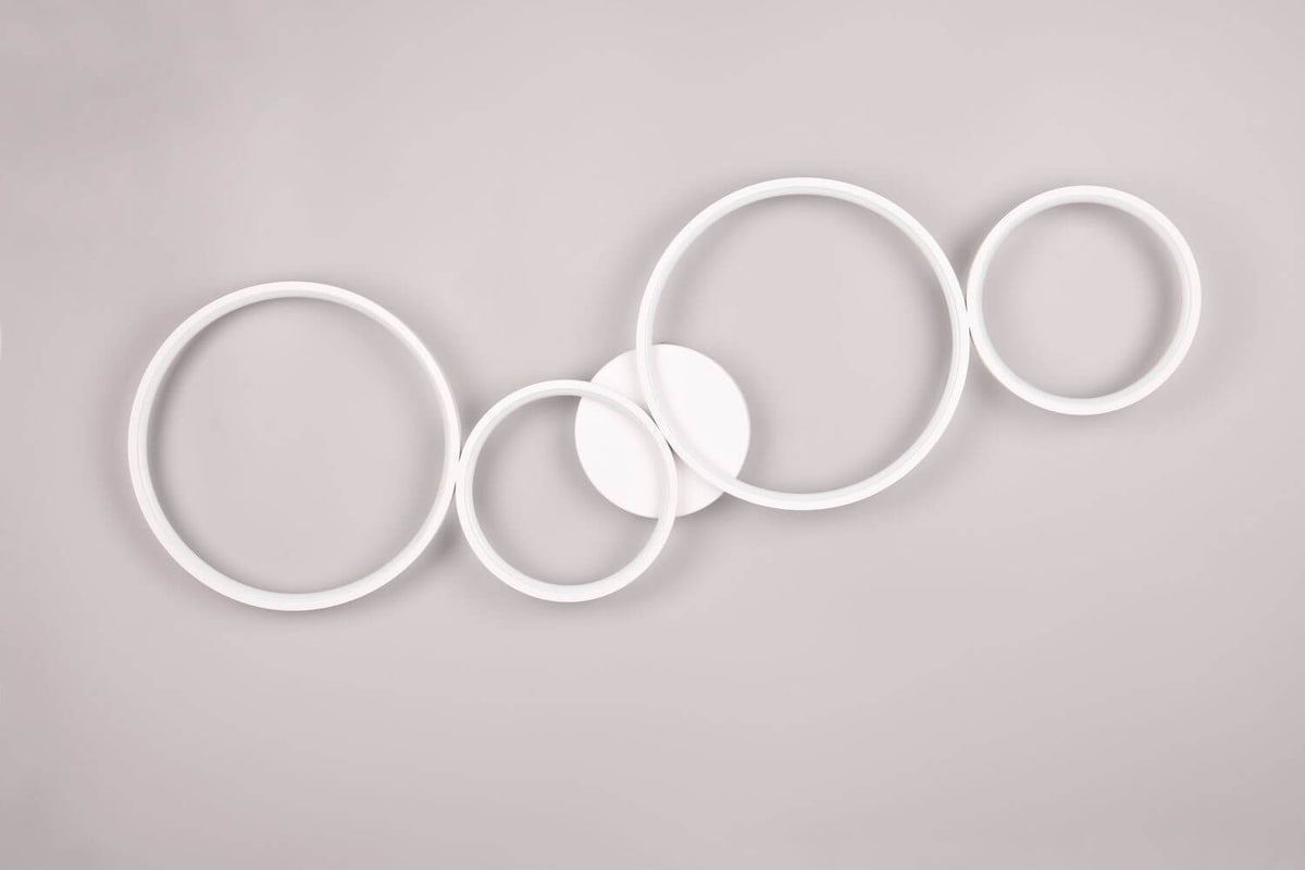 Plafonnier Rondo blanc mat, L 97 cm
