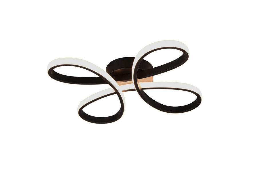 Plafonnier Fly noir mat, L 40 cm