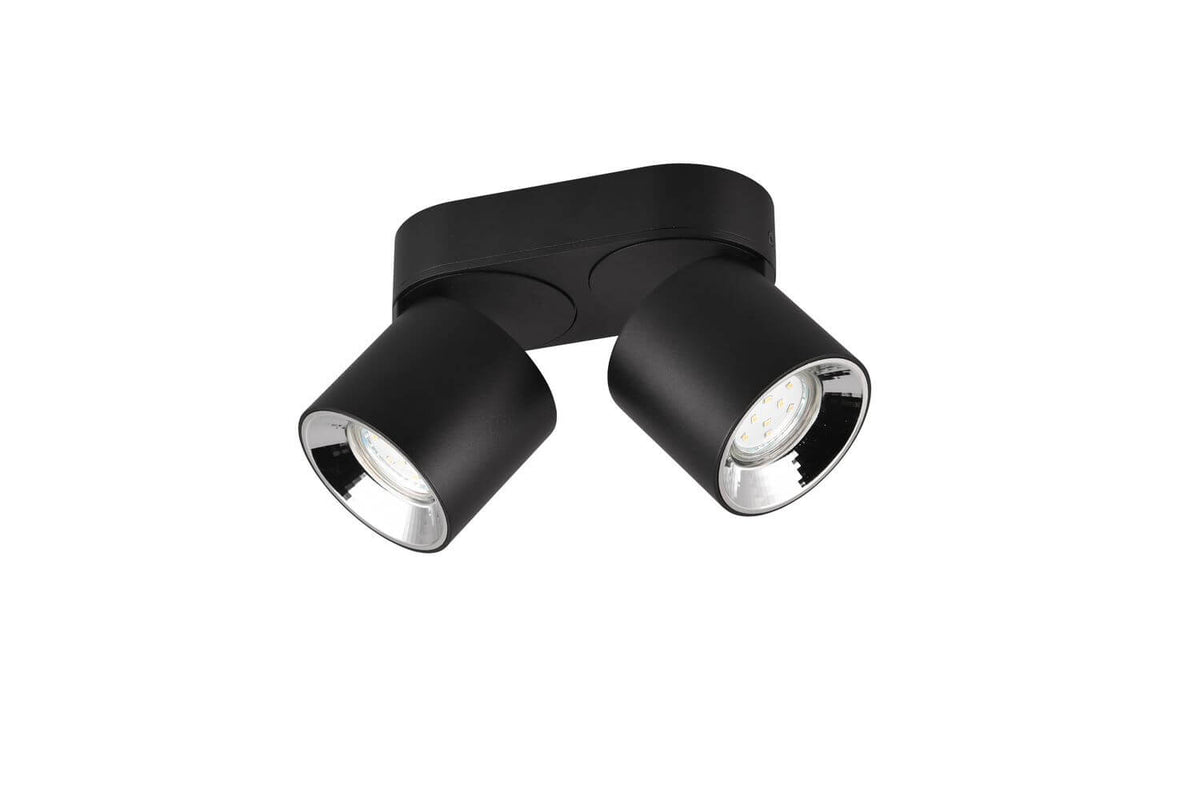 Plafonnier Guayana 2 lumières noir mat
