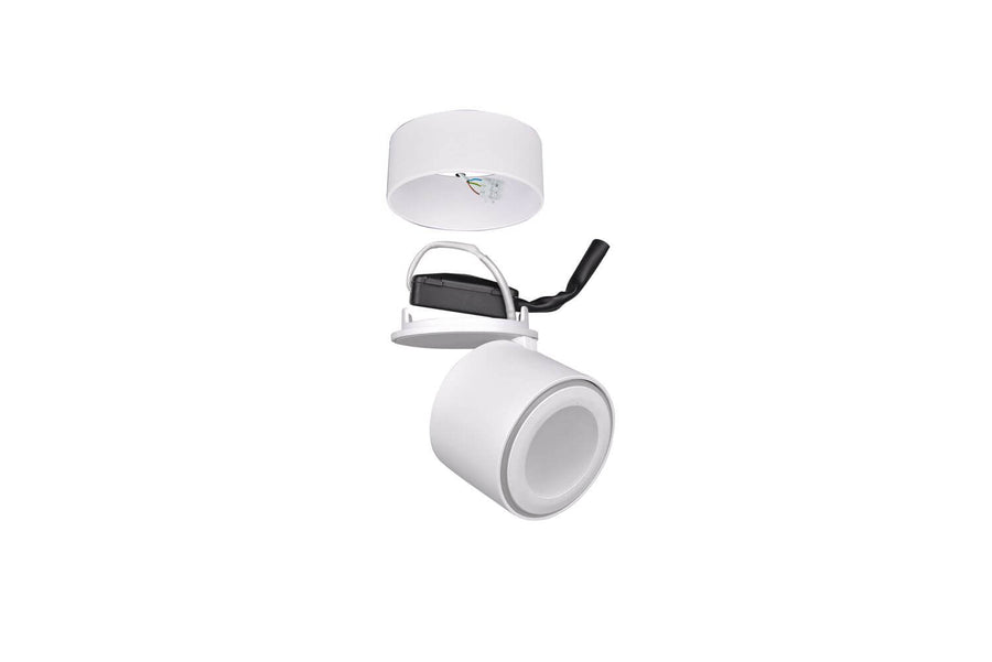 Plafonnier Taurus blanc mat, L 10,9 cm
