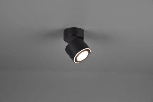 Plafonnier Taurus noir mat, L 10,9 cm