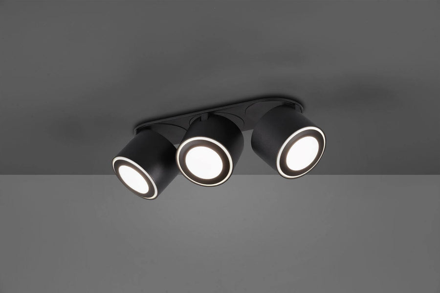 Plafonnier Taurus noir mat, L 27,3 cm