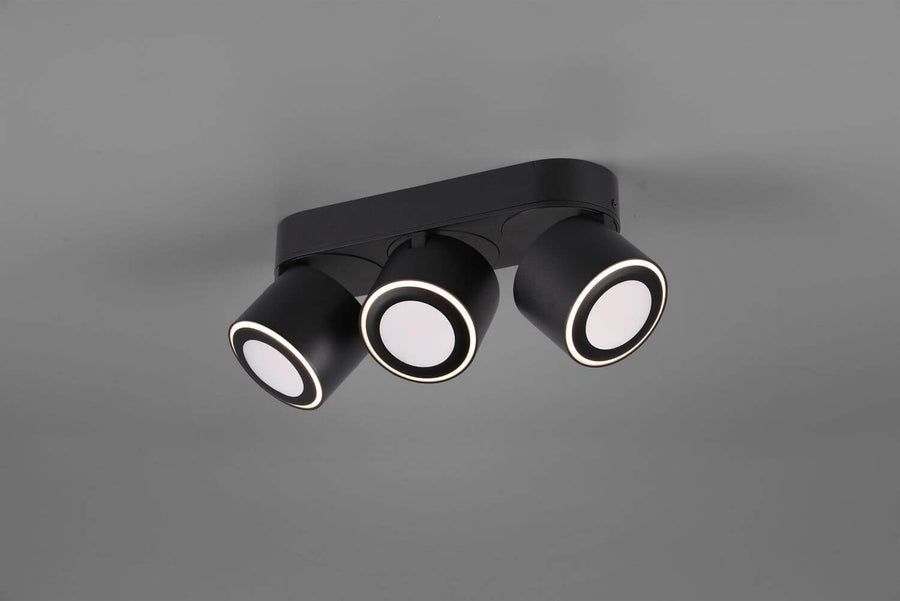 Plafonnier Taurus noir mat, L 27,3 cm