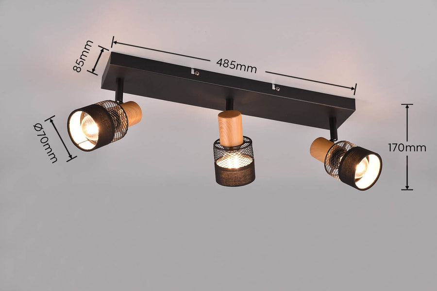 Schéma technique coté : longueur 485 mm, largeur 85 mm, hauteur 170 mm, diamètre 70 mm.