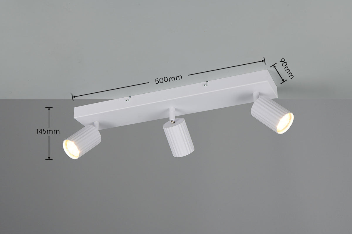 Schéma de dimensions du spot plafond avec mesures 500 mm, 90 mm et 145 mm