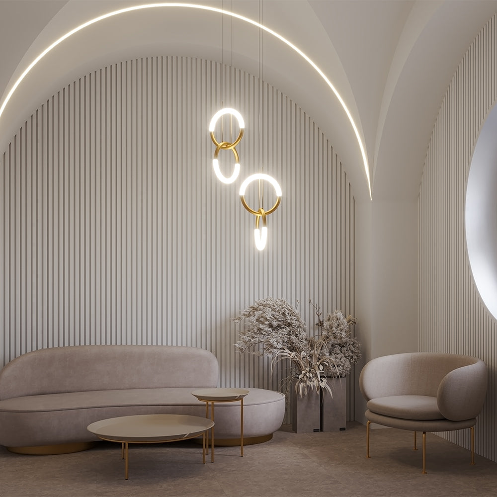 Node Suspension luminaire doré