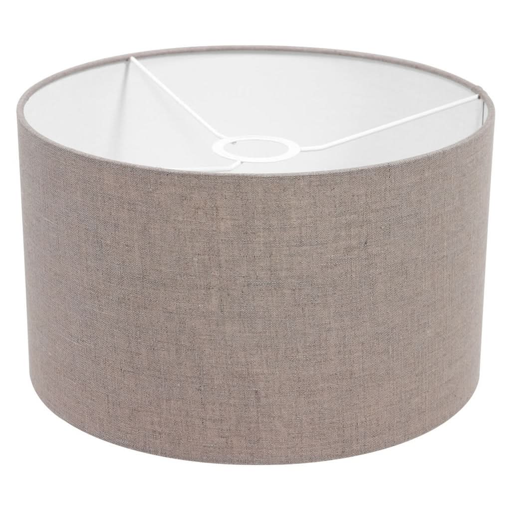 Lampe sur pied 8217ZW Noir + Abat-jour en Lin Gris | Designix - - https://designix.fr
