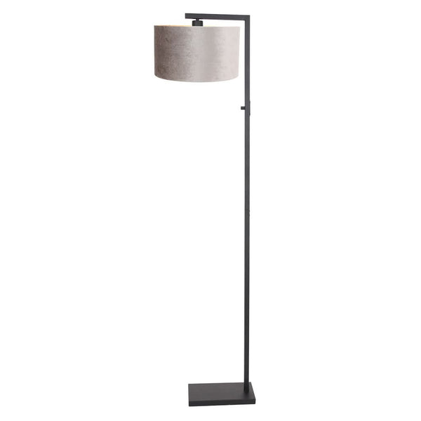 Black Velvet and Silver Floor Lamp
