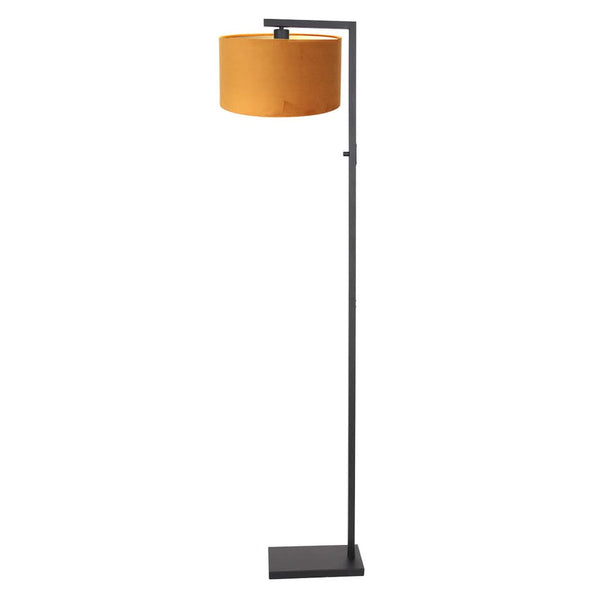 Black Velvet and Gold Floor Lamp