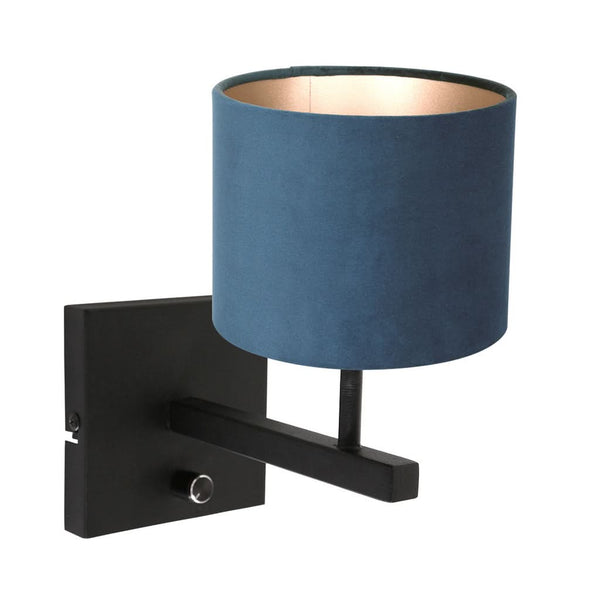 Blue Velvet Black Wall Lamp