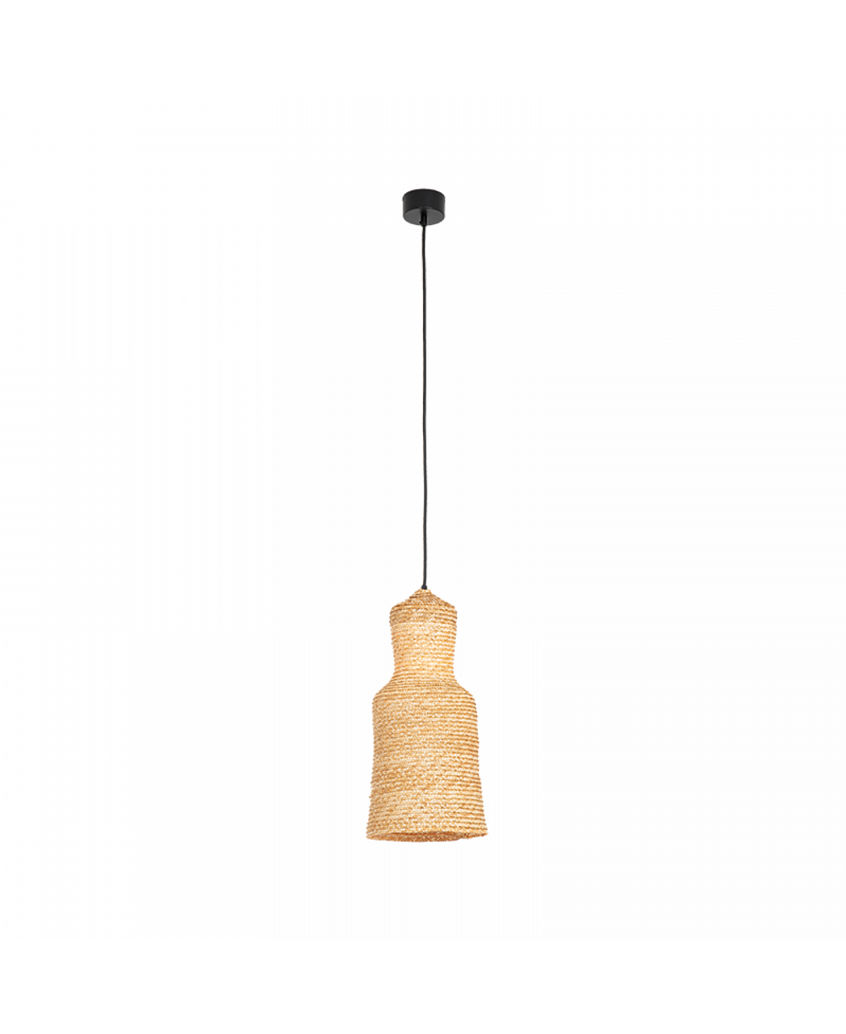 Suspension ZAMBELIS D220 H450 E27 DESIGN Noir Sable et Ble Sans Source 22168