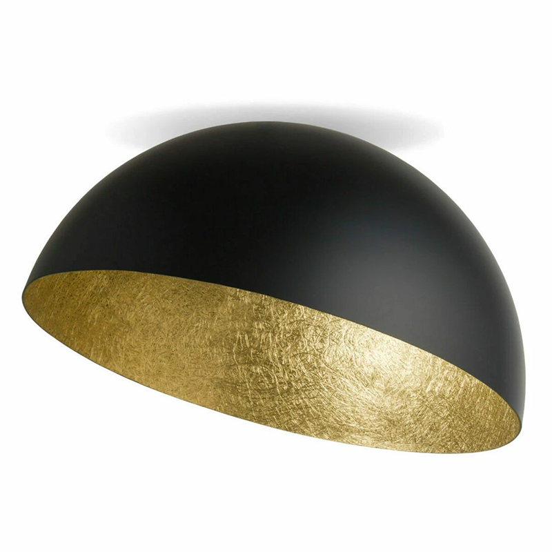 Plafonnier ZAMBELIS D700 E27 DESIGN Noir Mat et Dore 23259