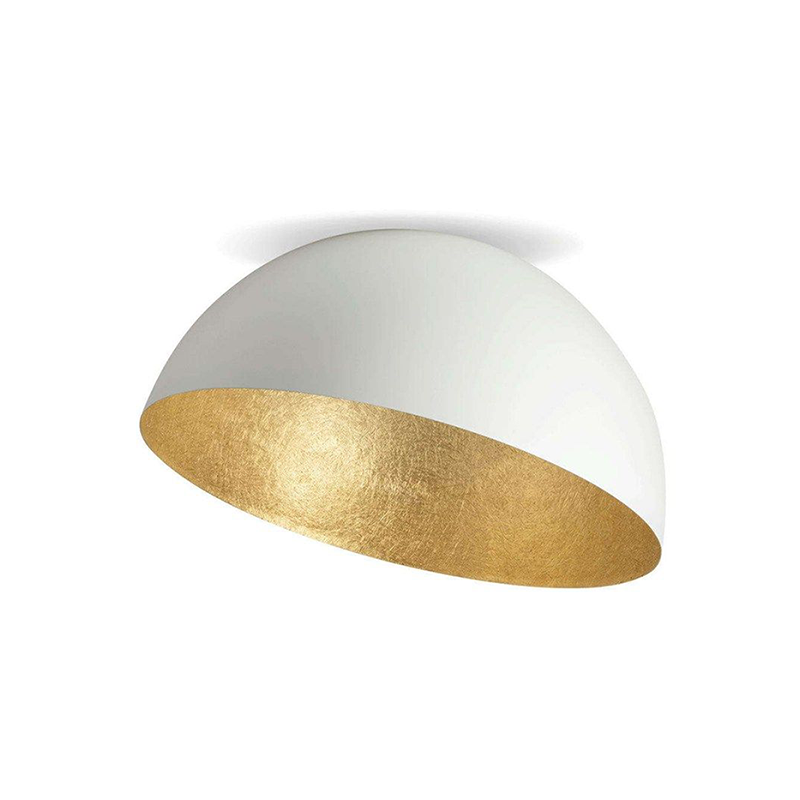 Plafonnier ZAMBELIS D500 E27 DESIGN Blanc Mat et Dore 23258