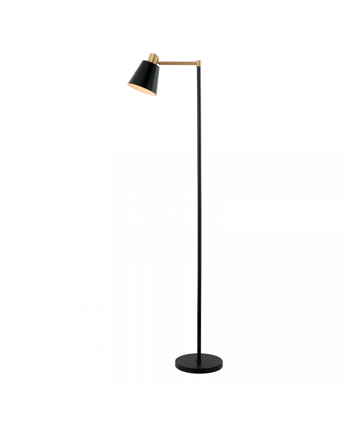 Lampe sur pied ZAMBELIS D250 E27 DESIGN Noir Mat et Dore Mat Sans Source 20216