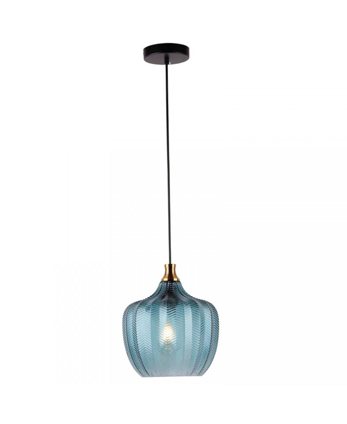 Suspension ZAMBELIS D240 E27 DESIGN Bleu et Laiton Sans Source 19175