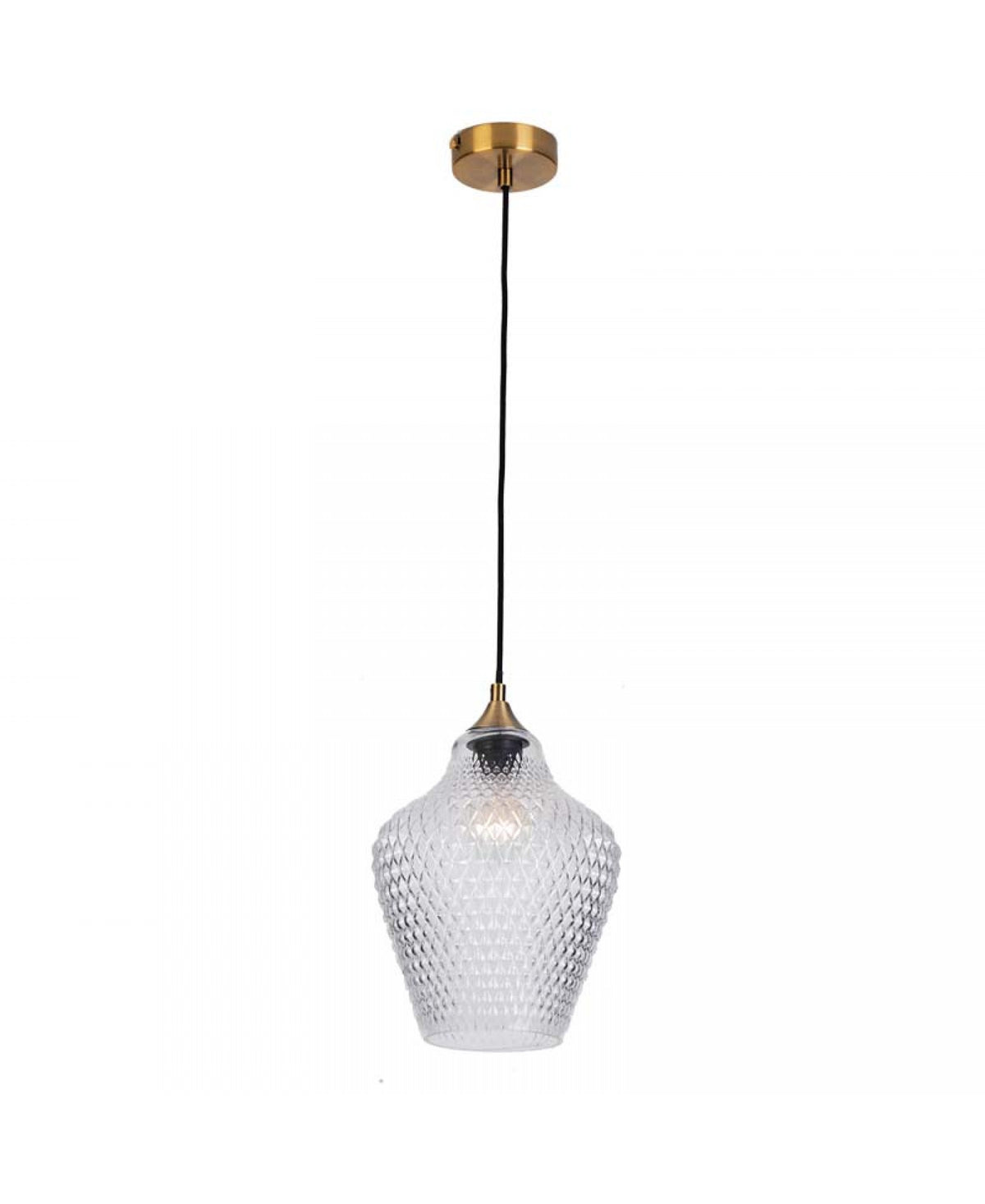 Suspension ZAMBELIS D200 E27 DESIGN Verre et Laiton Sans Source 19125