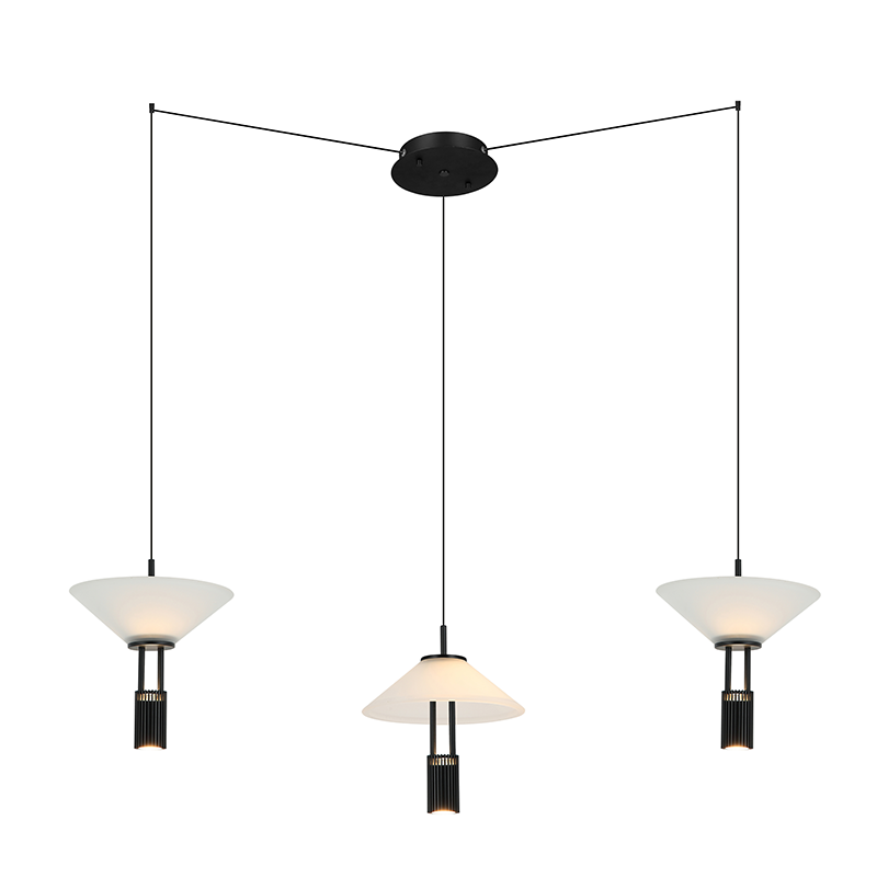Suspension ZAMBELIS 28W Dimmable Direct/Indirect DESIGN Noir Mat 23200