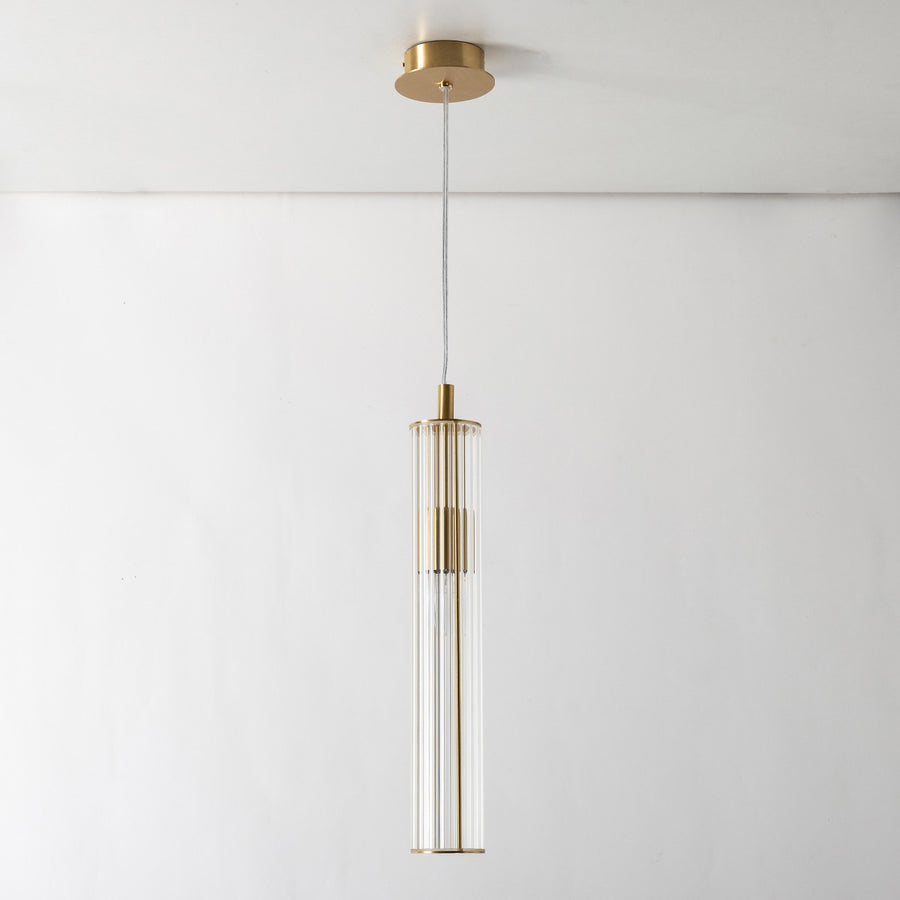 Suspension Aria laiton brossé, verre