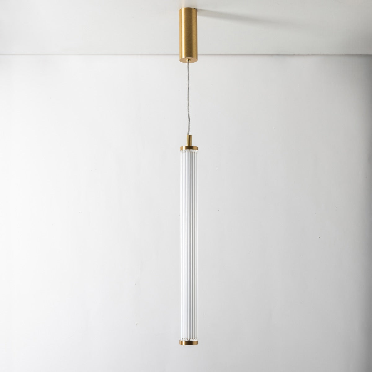 Suspension Como laiton brossé, verre, H 241 cm